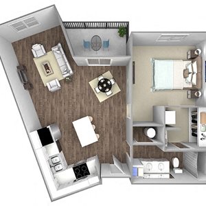 Floor Plan B3: 1 Bedroom, 1 Bathroom - 859 S